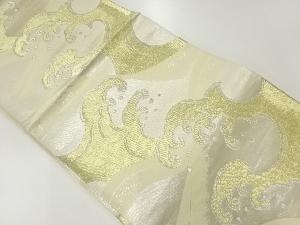 アンティーク　荒波模様織出し袋帯（材料）